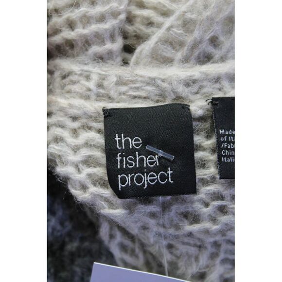 The Fisher Project Womens Color Block Loose Knit Oversize Sweater Gray Small - Picture 4 of 5